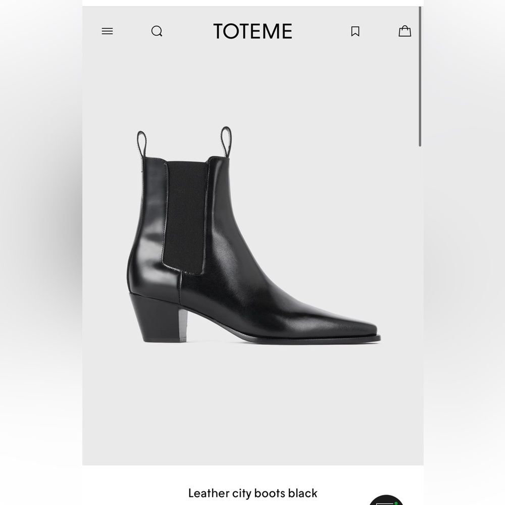 Toteme Leather City Boots Black 38